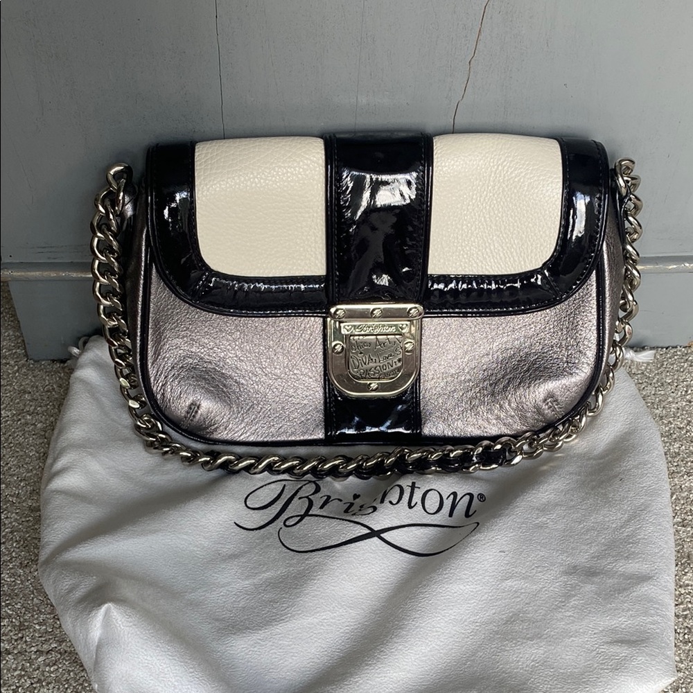 Brighton Y2K Patent Leather Buckle Shoulder Bag